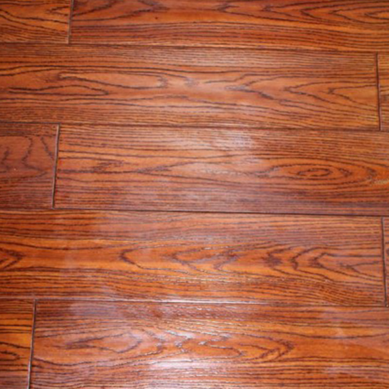 Lantai Kayu Solid Oak Brown Yellow High Gloss