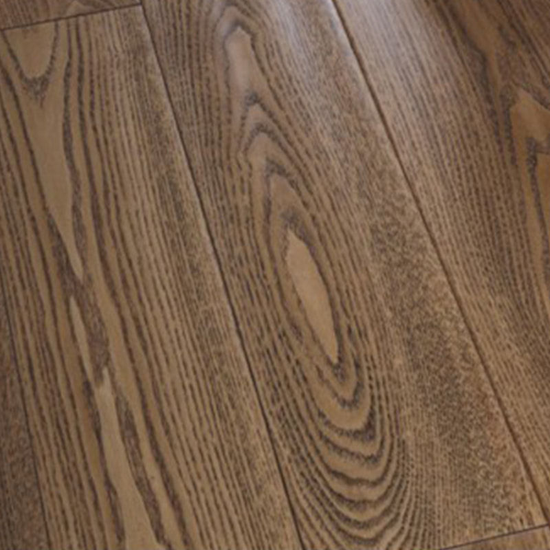 Lantai Kayu Solid Pernis UV Coklat Tua Abu Putih