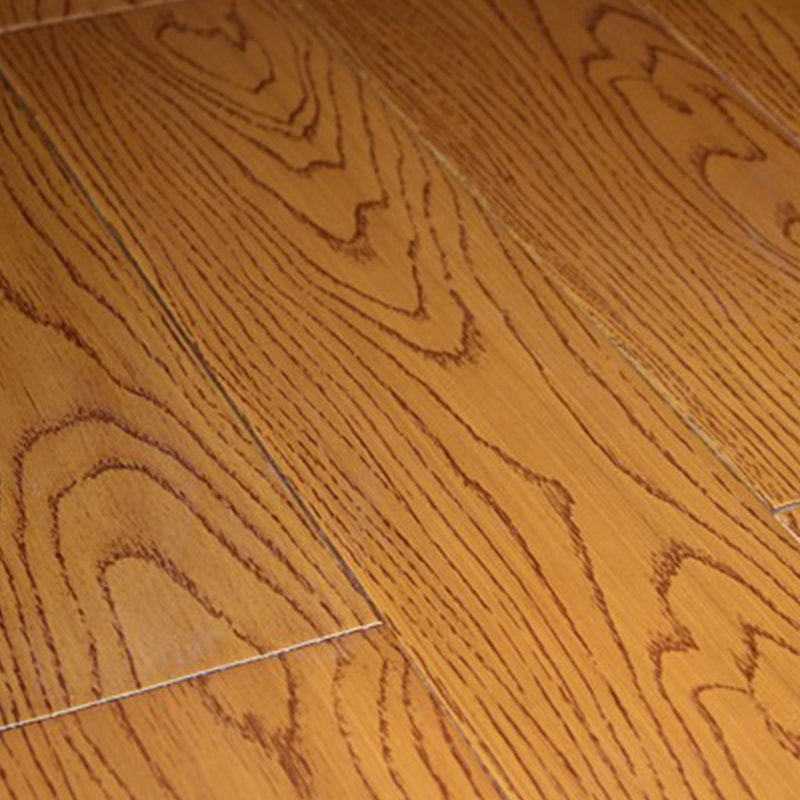 Lantai Kayu Solid Butir Tertekan Kasai Coklat Kuning