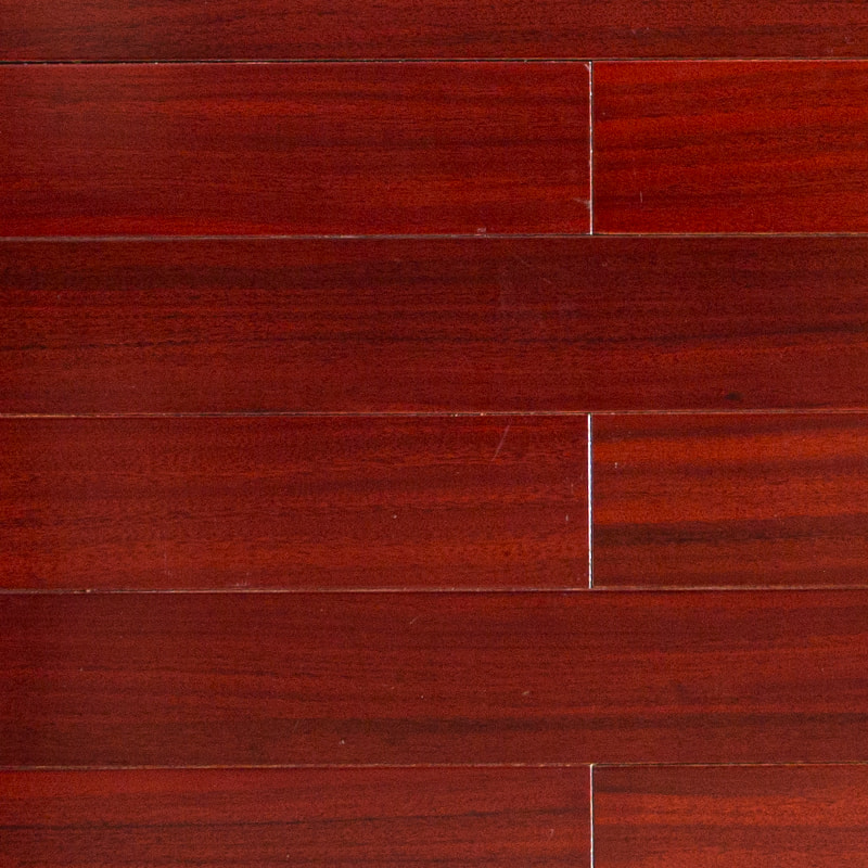 Padauk Lantai Kayu Solid Coklat Merah Tua