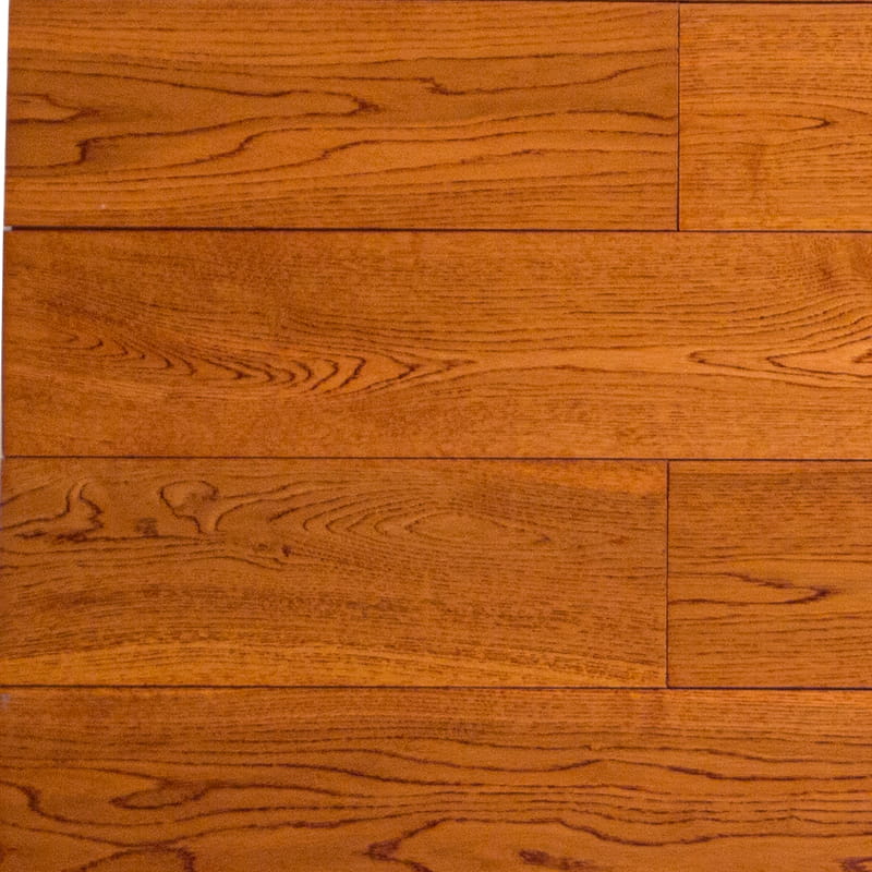 Lantai Kayu Solid Papan Lebar Kuning Coklat Oak