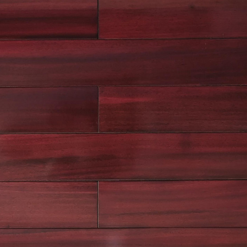 Padauk Lantai Kayu Solid Matte Coklat Merah Tua