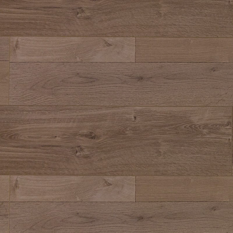 Lantai Klik Permukaan Halus Butir Kayu Ek Ringan Laminasi Premium 12mm