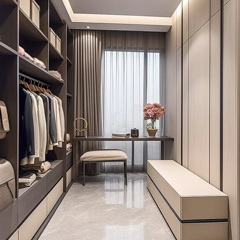 Sistem Walk-In Closet Konsep Terbuka Romano Panoramic
