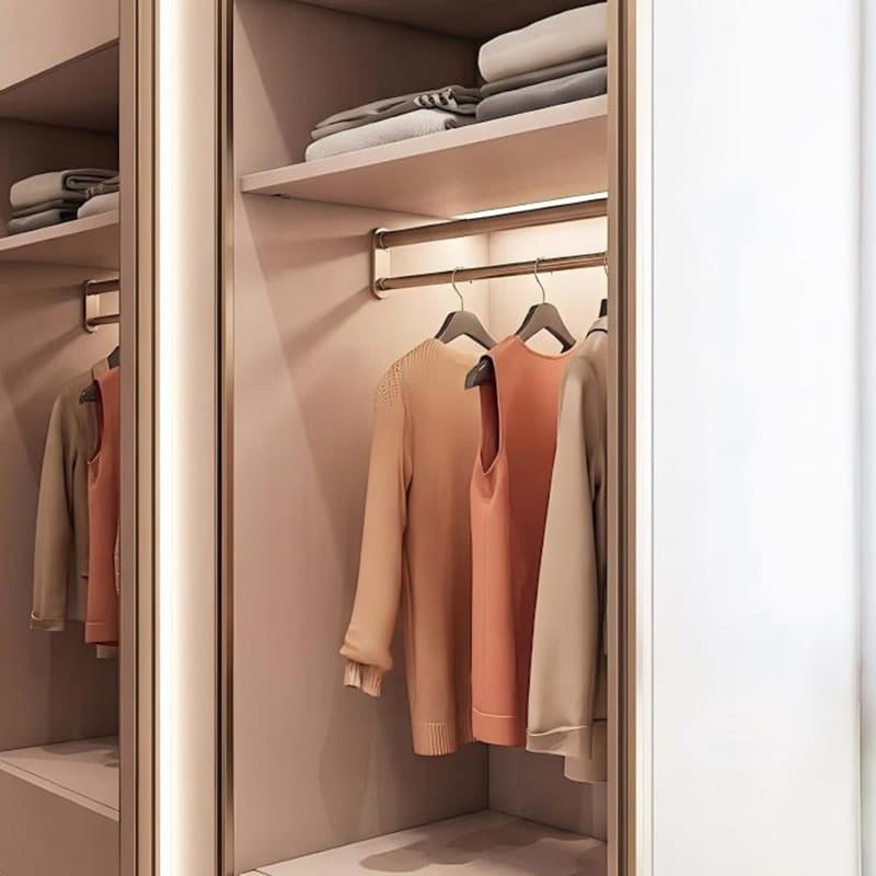Lemari Walk-in Terang Sentuh-Matte Minimalis Versailles